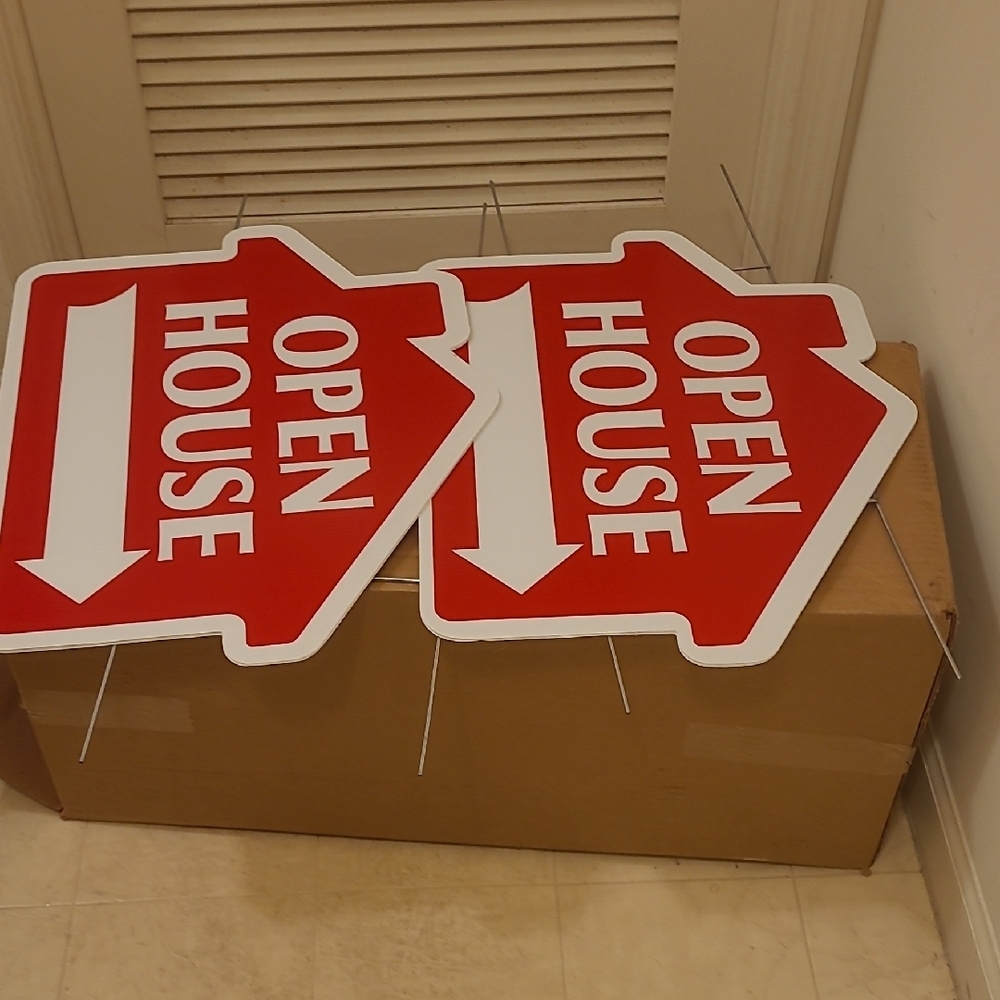 Bold Red Open House Sign Set - Picture 2 of 2